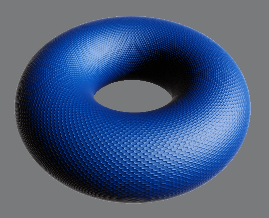 A glossy object with blue coating